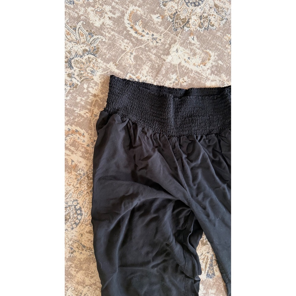 Hatch Black Smocked Waist Harem Pants Maternity Joggers Pockets Size 1 Small - Picture 3 of 6
